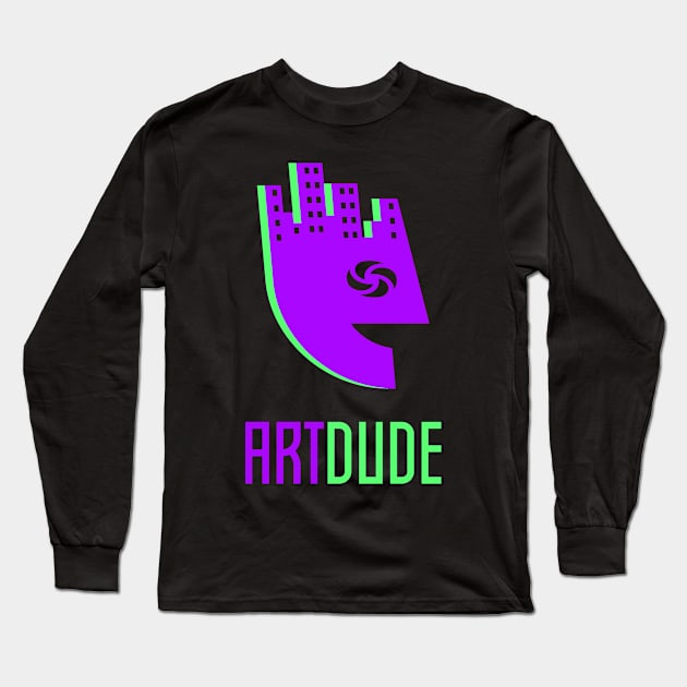 YourArtDude Logo In Purple And Lime Long Sleeve T-Shirt by yourartdude